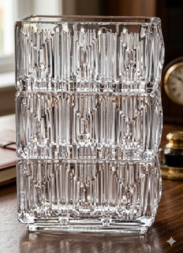 1105 (Modern Crystal Block Glass Flower Vase)