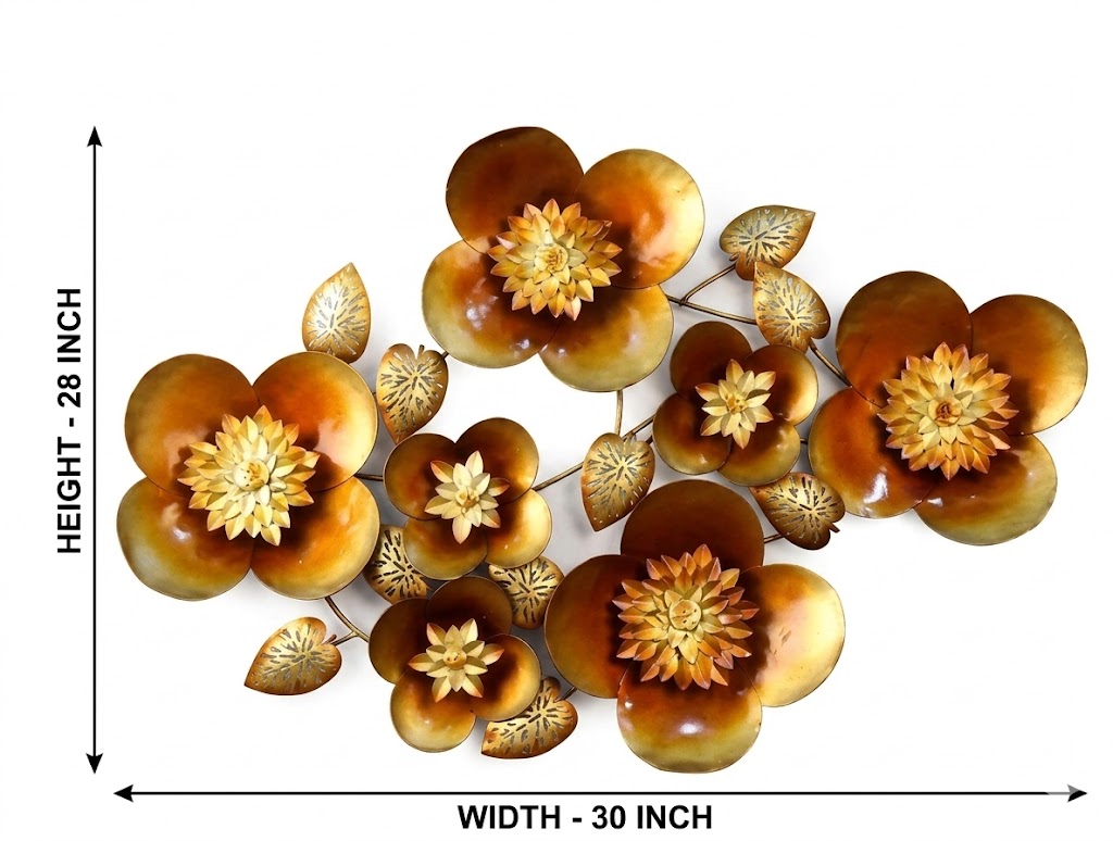 115 ( Golden Bloom Floral Metal Wall Art Décor ) - Image 2