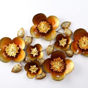 115 ( Golden Bloom Floral Metal Wall Art Décor )