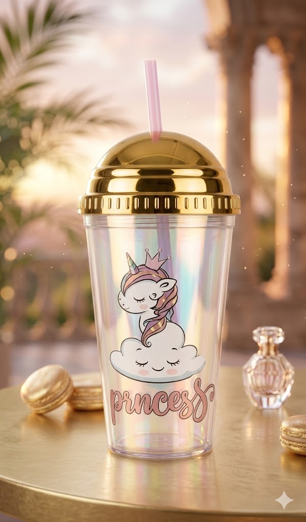 1288 ( Holographic Princess Unicorn Dome Tumbler )