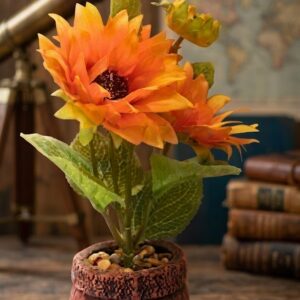 1302 (Artificial Orange Sunflower Plant in Decorative Ceramic Pot)