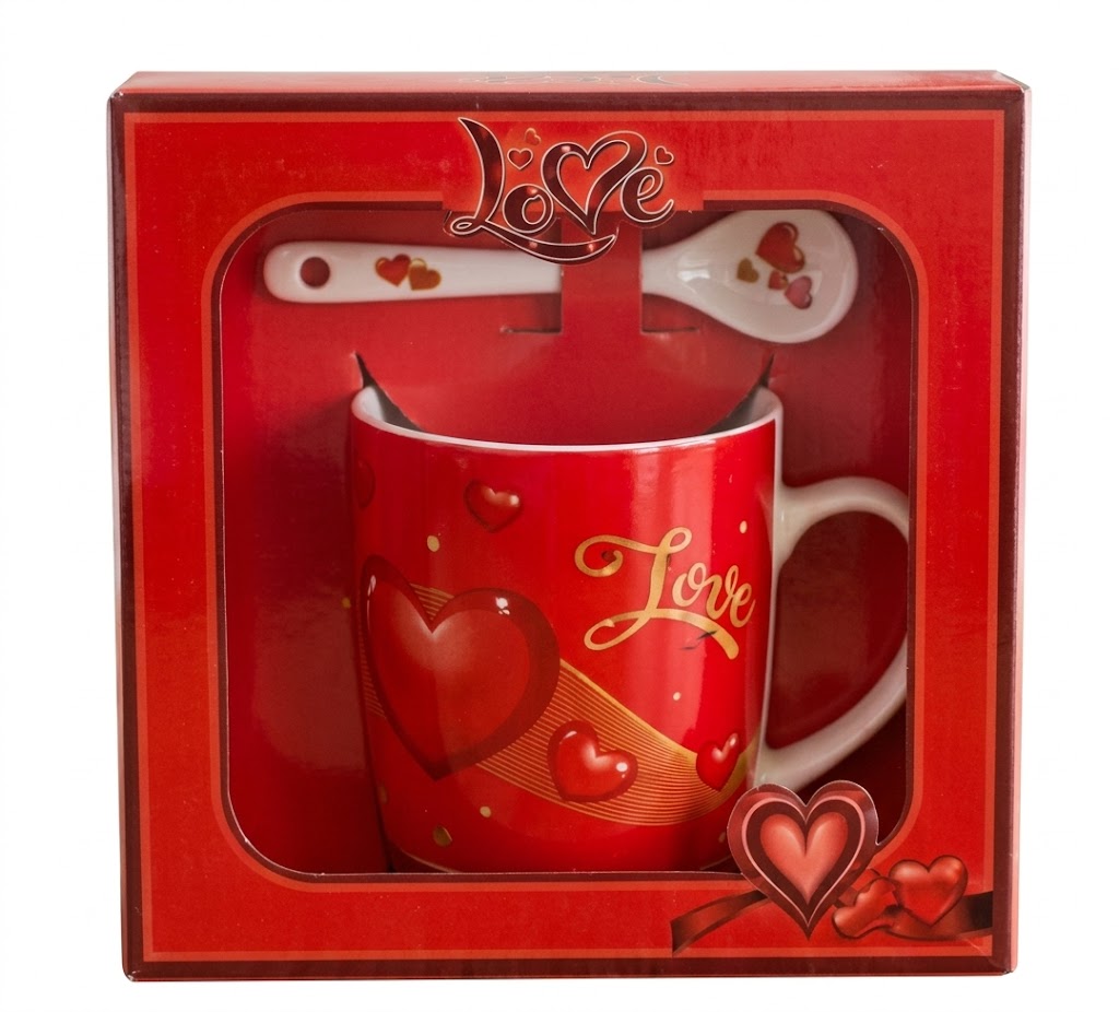 1371 ( "Love" Themed Mug and Spoon Gift Set ) - Image 2
