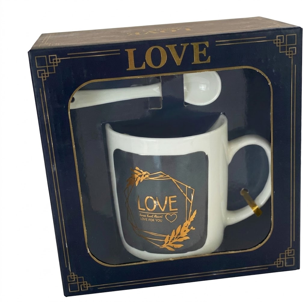1374 ( "LOVE FOR YOU" Navy and Gold Mug Gift Set ) - Image 2