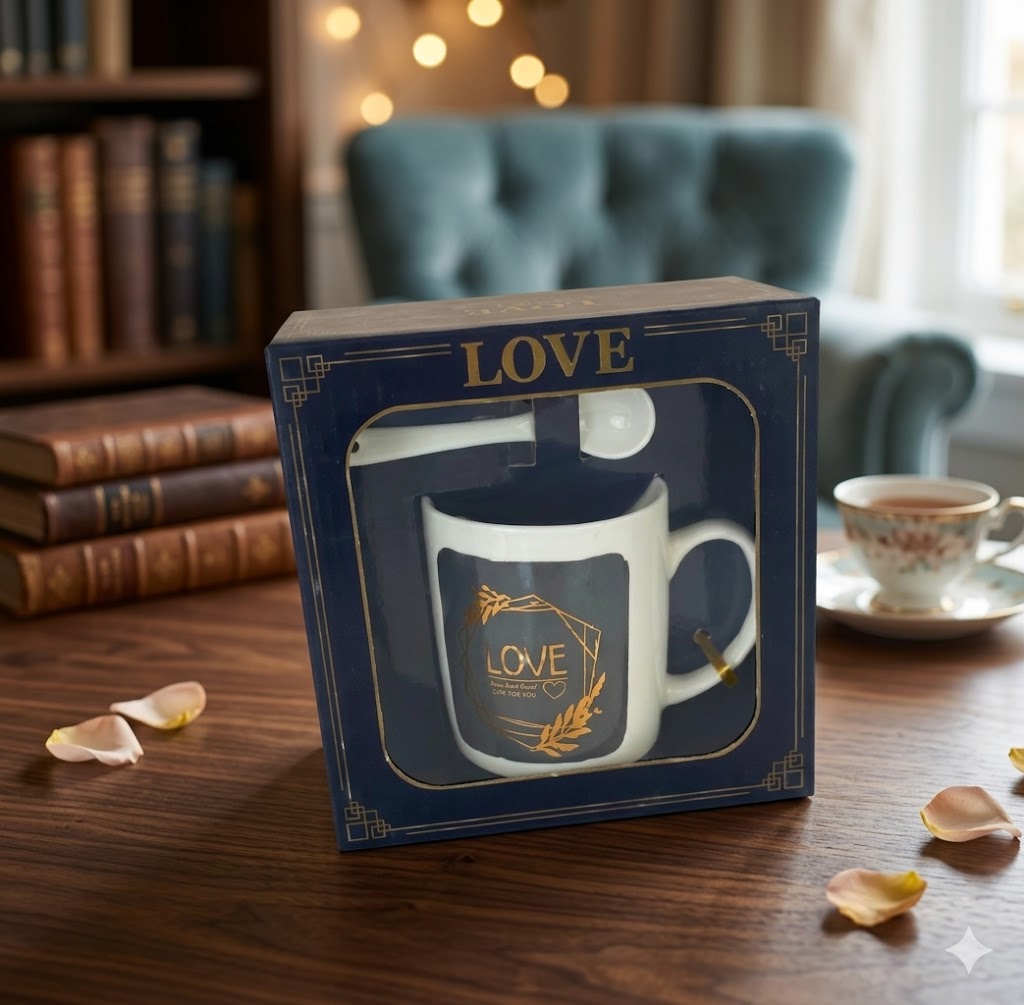 1374 (Elegant Love Ceramic Mug Gift Set)