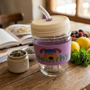 1430 (Healthy Kids Glass Sipper Bottle with Straw)