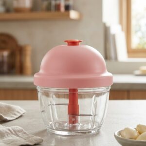 1441 ( Manual Mini Food Chopper with a Pink Dome Lid )