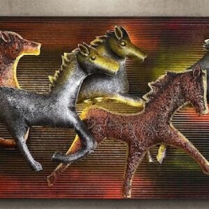 151 ( Majestic Running Horses Metal Wall Art )