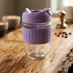 1517 (Lavender Mini Glass Coffee Tumbler)