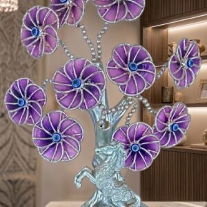 1888 (Luxury Purple Floral Metal Tree Showpiece)