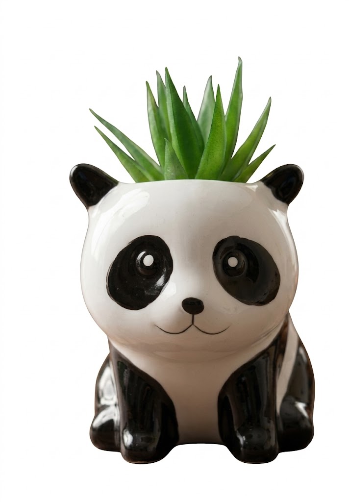 2020 (Cute Panda Planter with Artificial Succulent Plant) - Image 2