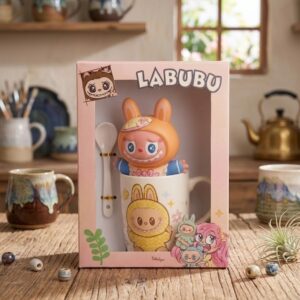 2079 ( Cute Labubu Bunny Mug Gift Set with Spoon & Mini Figurine )