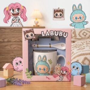 2080 ( Labubu Bunny Ceramic Mug Gift Set with Designer Spoon )