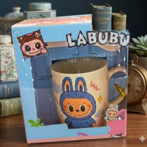 2082 ( Labubu Cartoon Ceramic Coffee Mug Gift Set )