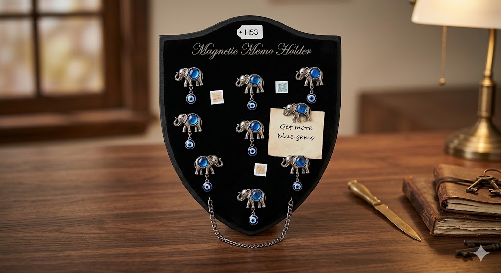 1188 (Elephant Charm Magnetic Memo Holder Set)