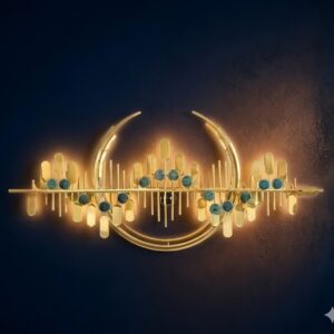 2280 ( Luxury Golden LED Metal Wall Art)