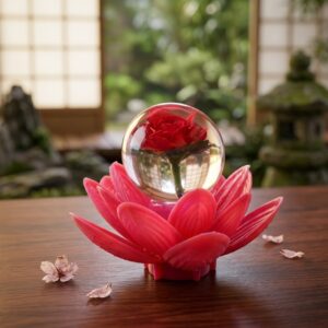 2497 (Crystal Rose Lotus Decorative Showpiece)
