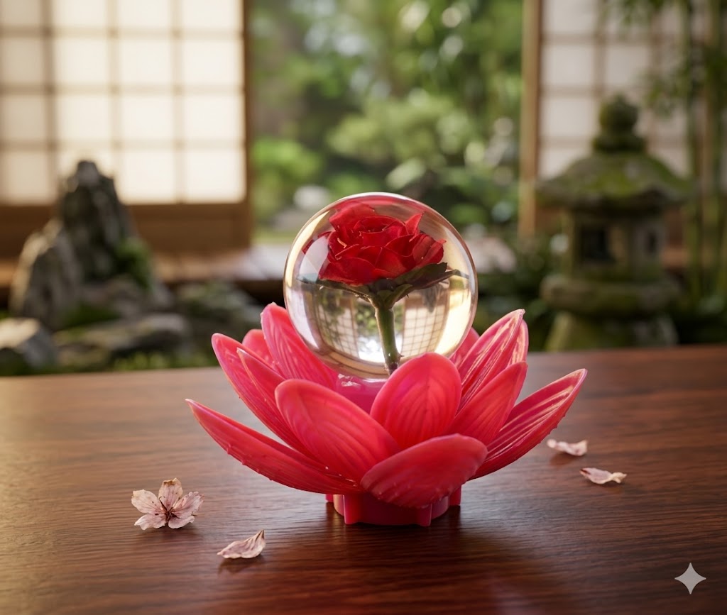 2497 (Crystal Rose Lotus Decorative Showpiece)
