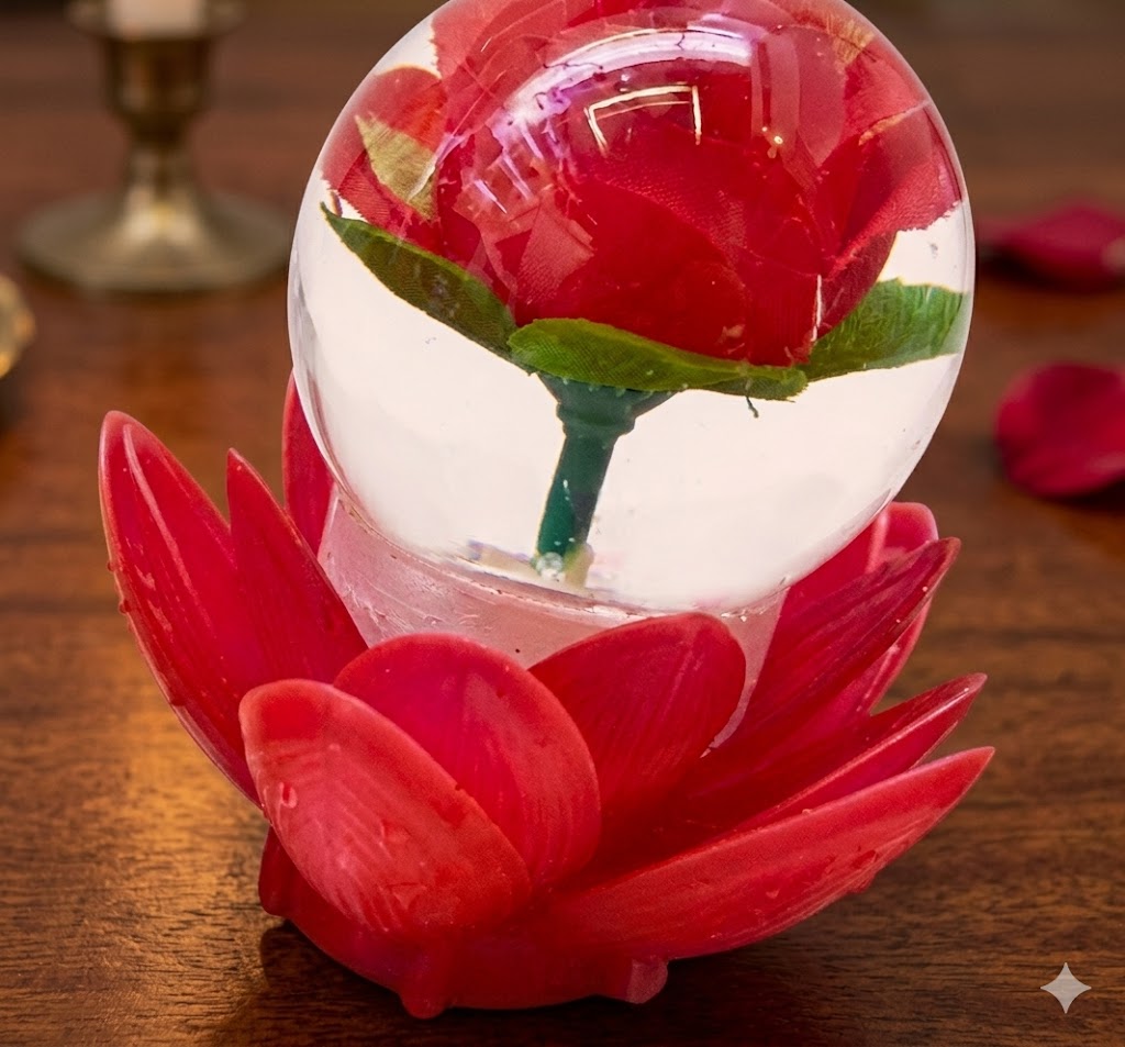 2496 (Eternal Rose Crystal Globe Decorative Showpiece)