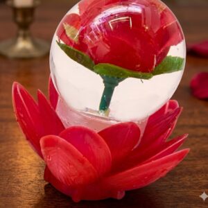 2498 (Eternal Rose Crystal Globe Lotus Showpiece)