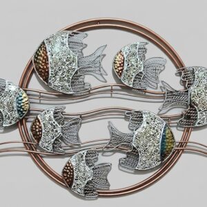 258 ( Ocean Harmony Metal Fish Wall Art )