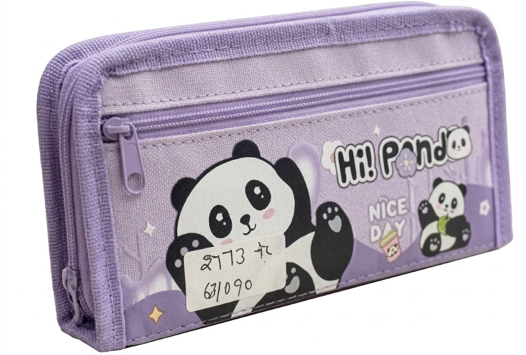 2773 (Cute Panda Multi-Compartment Pencil Pouch) - Image 2