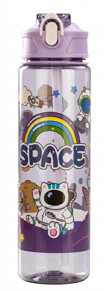 2859 ( Cosmic Kitty “Space Adventure” Kids Water Bottle ) - Image 2