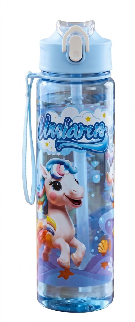 2863 ( Magical Unicorn Dreams Kids Water Bottle ) - Image 2