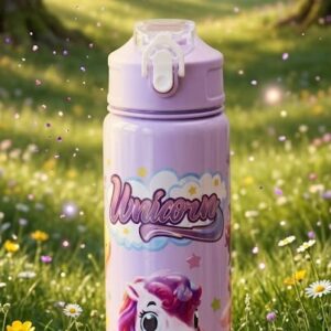 2864 ( Pastel Unicorn Fantasy Stainless Steel Kids Water Bottle )