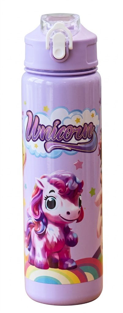 2864 ( Pastel Unicorn Fantasy Stainless Steel Kids Water Bottle ) - Image 2