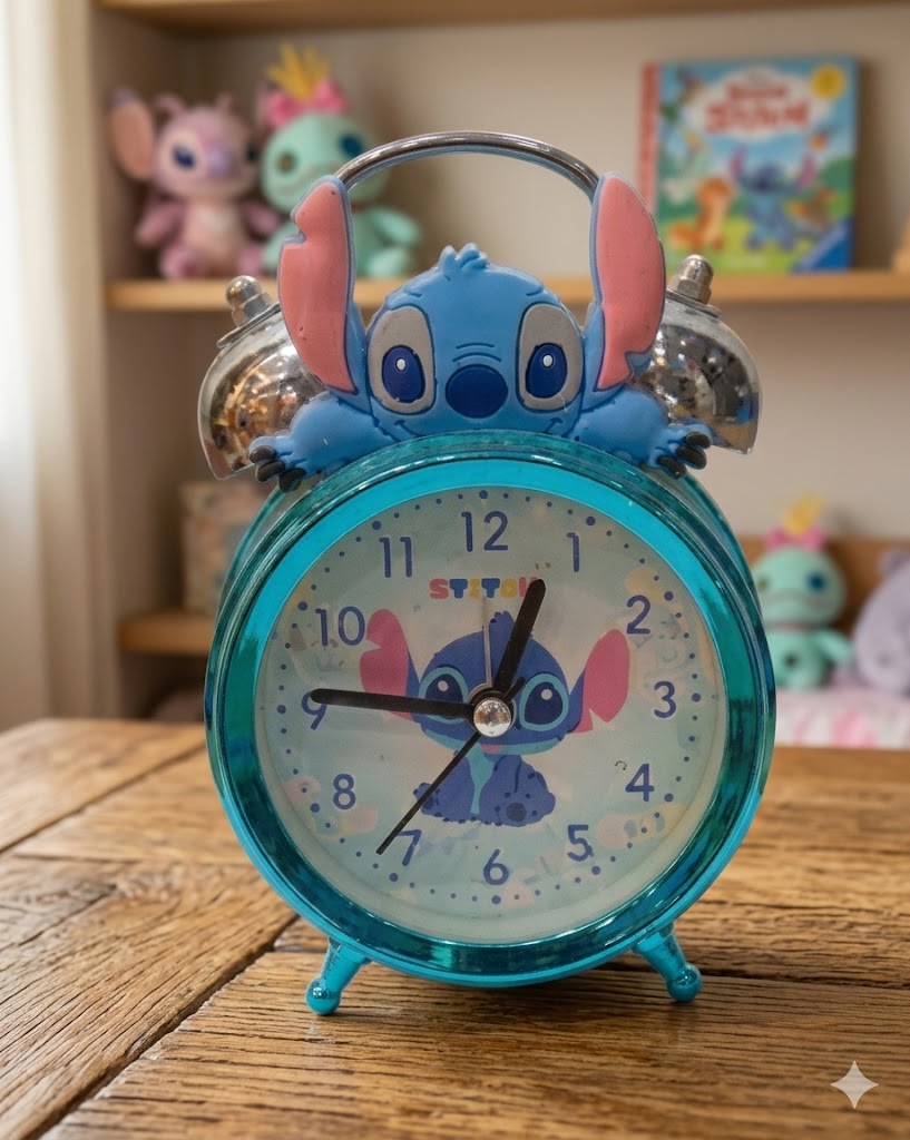 2923 (Cute Stitch Twin Bell Kids Alarm Clock)