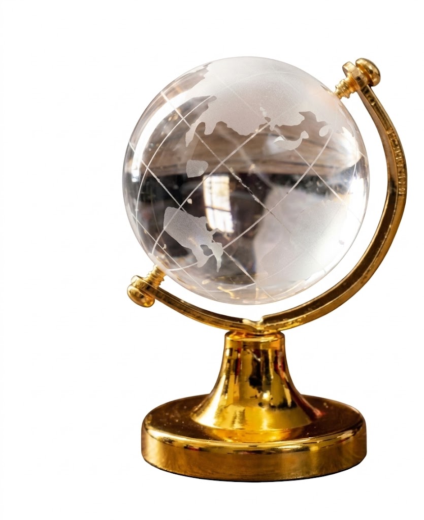 2962 ( Elegant Crystal World Globe Desk Décor ) - Image 2