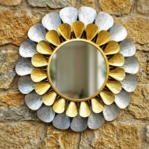 304 ( Luxury Golden Bloom Decorative Wall Mirror )