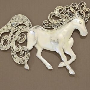 306 ( Majestic White Running Horse Wall Art )