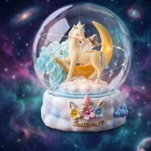 3065 ( Dreamy Unicorn Moonlight Snow Globe Décor )