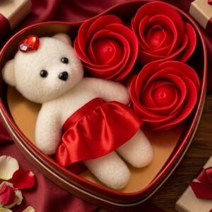 3181 (Romantic Teddy Rose Heart Gift Box)