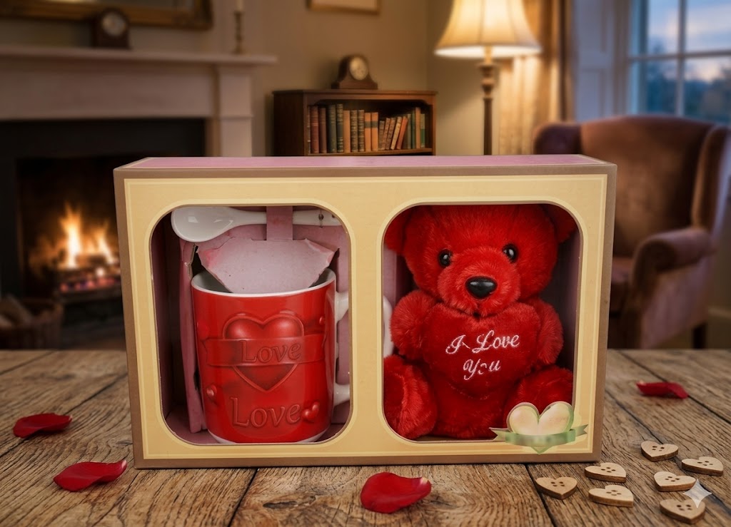3236 (Romantic Love Mug & Teddy Gift Box Set)