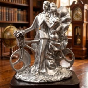 3386 (Silver Romantic Couple Bicycle Figurine)
