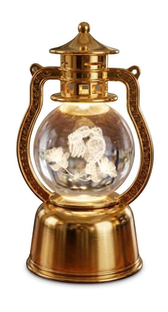3392 (Vintage Crystal Glow Lantern Table Lamp) - Image 2
