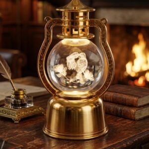 3392 ( Vintage Golden LED Glass Globe Lantern Decorative Lamp )