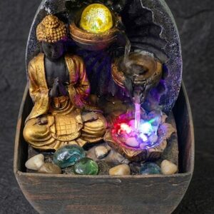 F NO 07 ( Golden Buddha LED Water Fountain Showpiece )