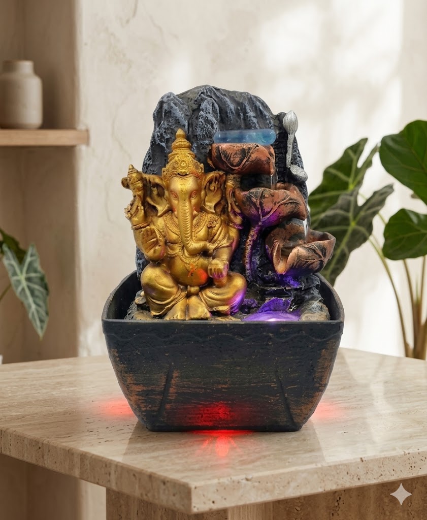F NO 2 ( Divine Ganesha LED Water Fountain Showpiece )