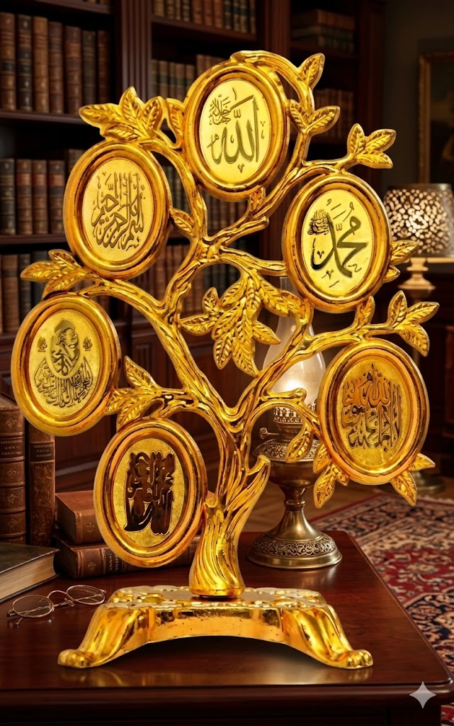 3886 (Golden Islamic Calligraphy Tree Showpiece)