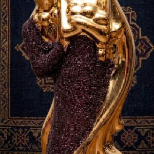 4698 (Golden Embrace Abstract Couple Sculpture)