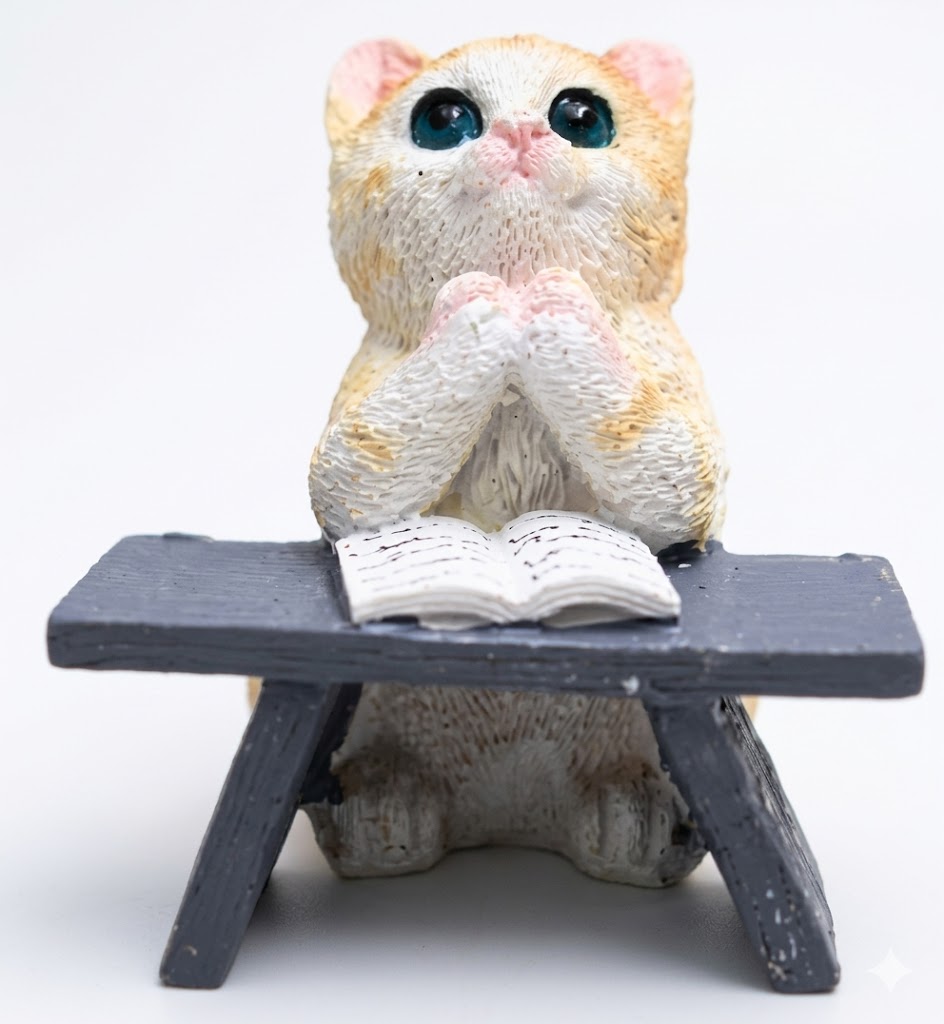 51705 (Cute Reading Kitty Decorative Showpiece) - Image 2