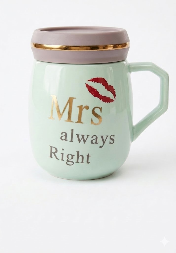 5398 ( Mrs Always Right Ceramic Mug with Lid ) - Image 2