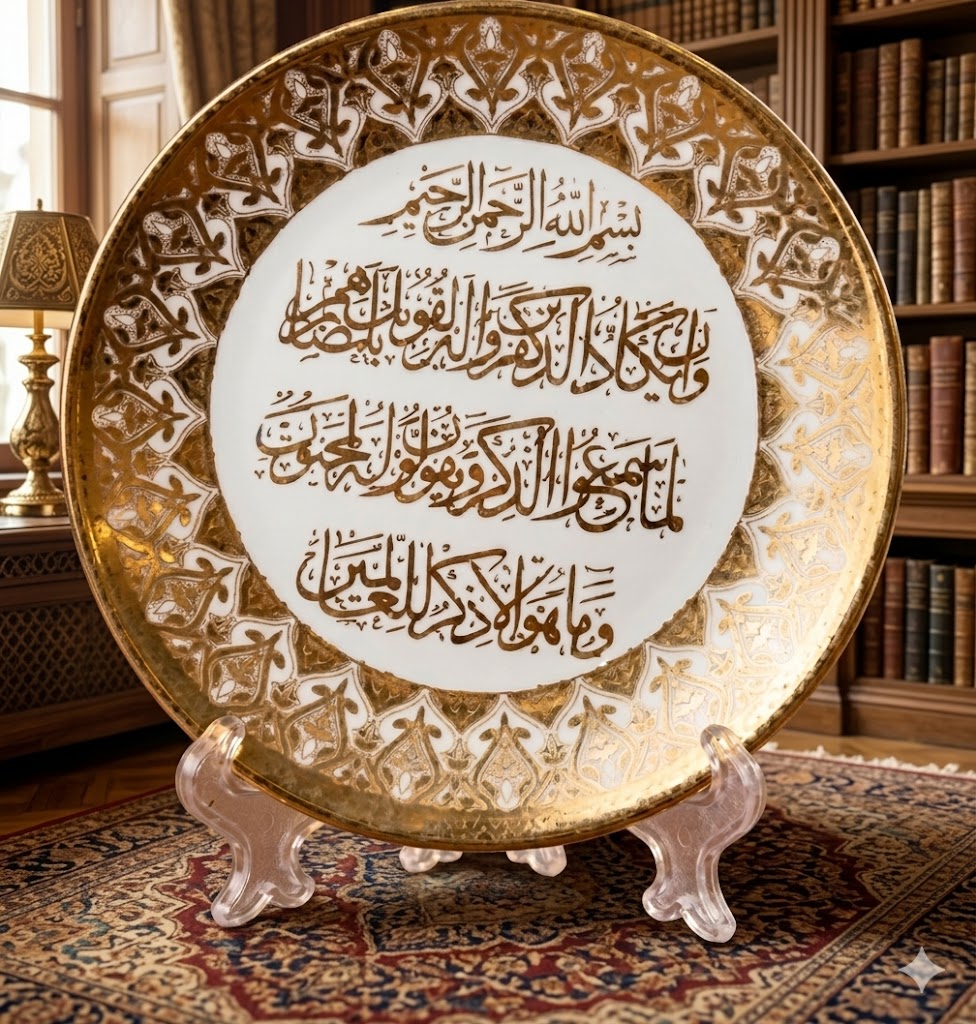 5496 (Elegant Islamic Calligraphy Ceramic Display Plate)