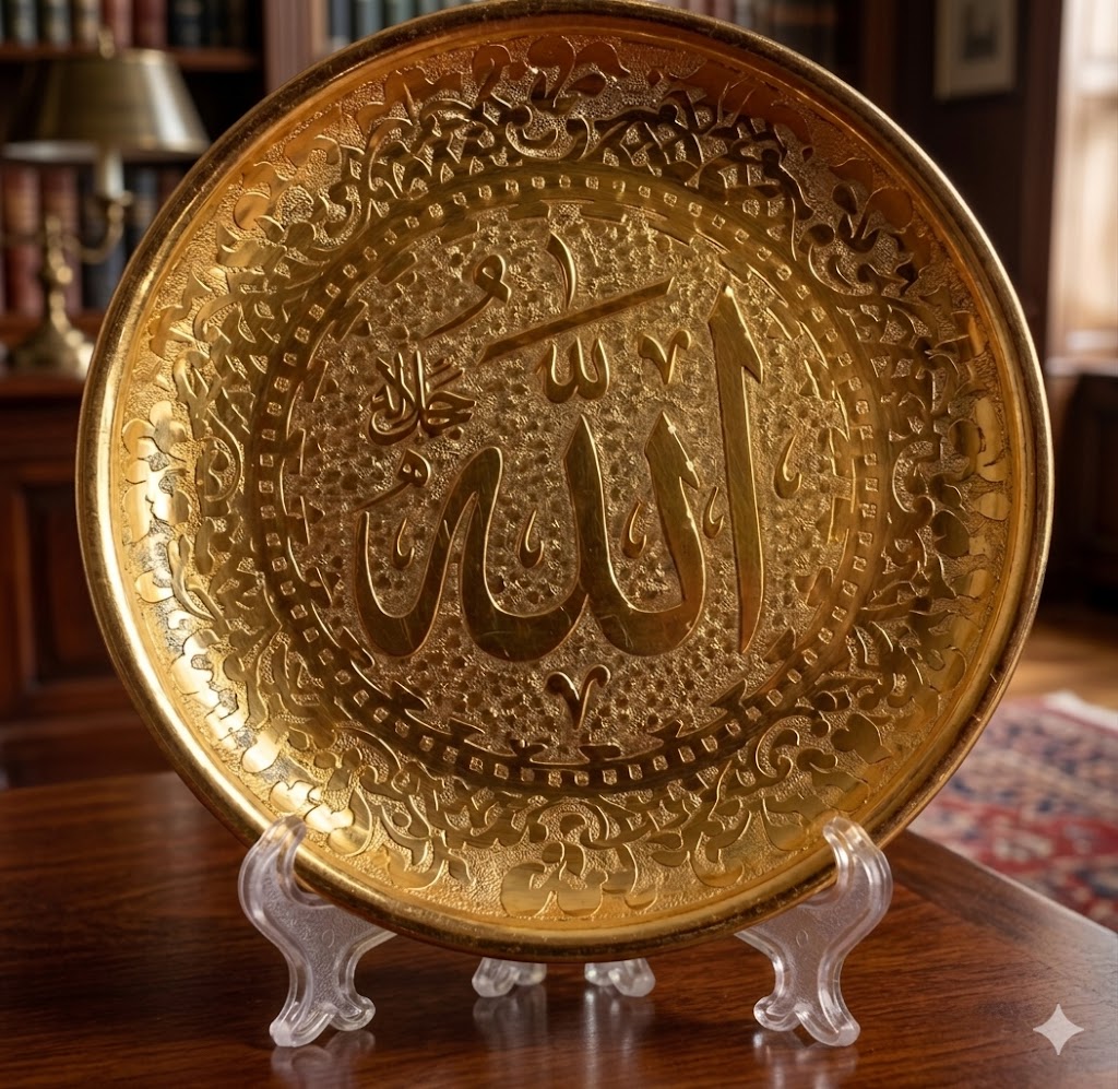 5500 (Royal Golden Allah Calligraphy Decorative Plate)