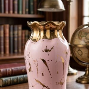 5508 (Elegant Blush Pink Marble Finish Decorative Vase)