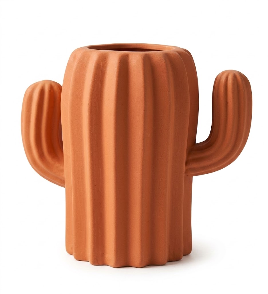 5649 (Terracotta Cactus Style Decorative Planter Vase) - Image 2