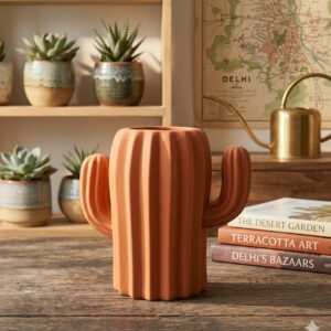 5649 (Terracotta Cactus Style Decorative Planter Vase)